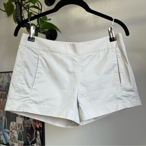 J. Crew Ivory 100% Cotton Flat Pocket Low Rise Side Zipper Mini Shorts 00
